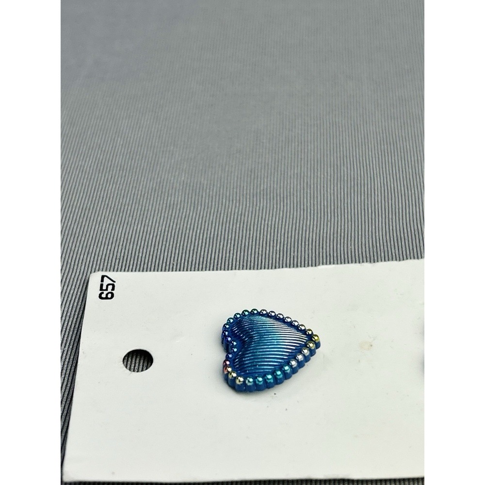 Rainbow Iridescent Hearts Plastic JHB Buttons NEW On Card Set Of 2 - Picture 5 of 11